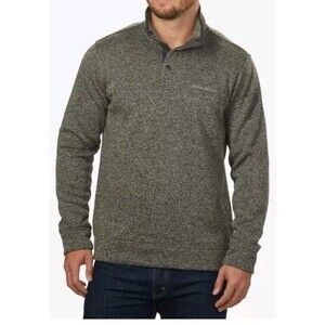 Eddie Bauer Pullover Mens Large Gray Radiator Fleece 1/4 Snap Outdoor Mock neck